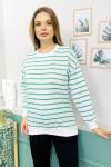 159306 Cizgili B Yaka Sweatshirt